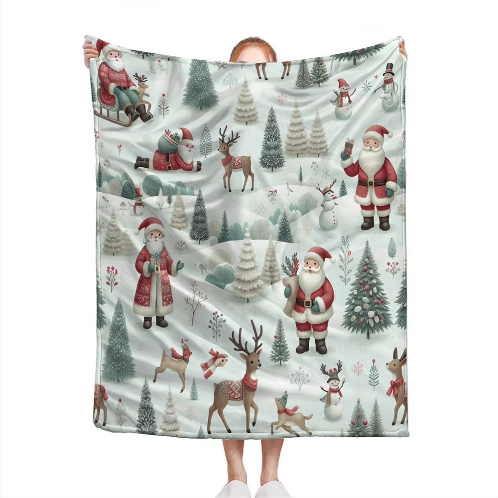 بطانية رمي مريحة من القطيفة على طابع عيد الميلاد للسرير والأريكة والتخييم - ألياف دقيقة دافئة فائقة النعومة لتناول الشتاء #3
