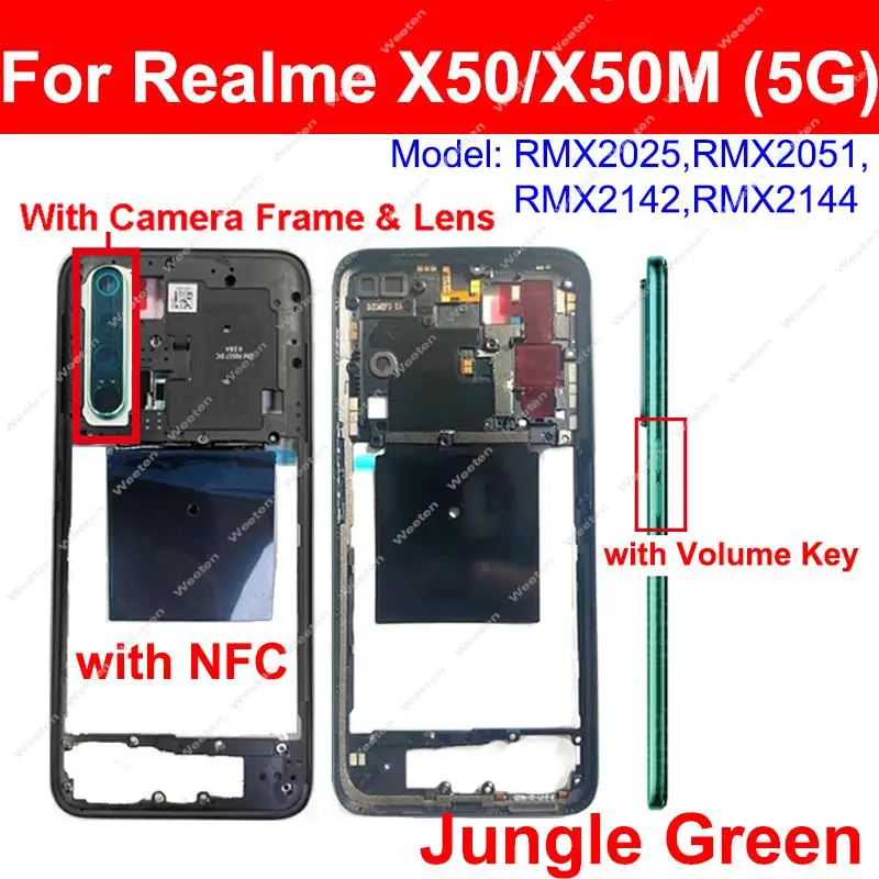 Middle Frame Housing For OPPO Realme X50 5G X50M 5G Middle Frame  Cover Case Holder Plate Replacement Parts