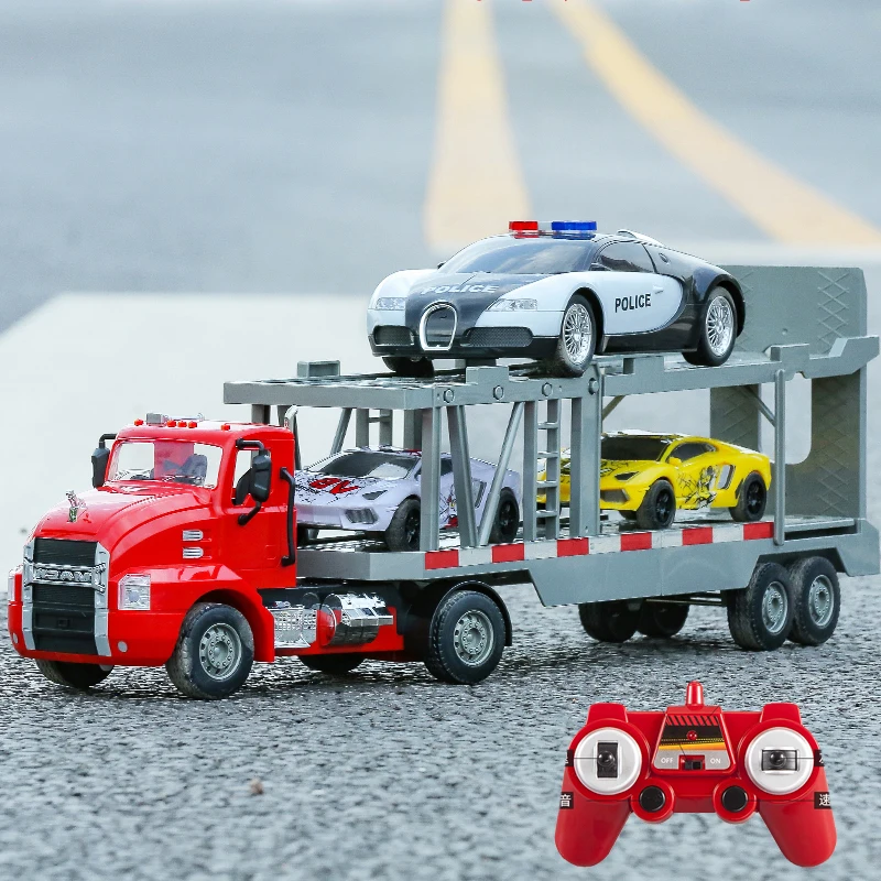 

DOUBLE E E583-003 1: 26 RC Car Electric 2.4Ghz Remote Control Trailer Model Flat Transporter Truck Set Toys for Boy Children Kid