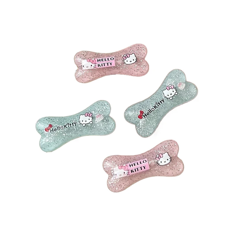 2Pcs Kawaii Sanrio Hello Kitty Bone Stick Hair Clip Cartoon Cute Side Bangs Clip Hairpin For Women Girls Hair Accessories Gifts