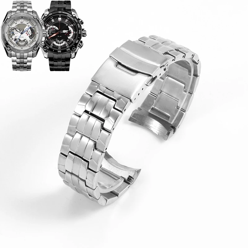Solid Stainless Steel Bracelet for Casio 5147 EF-550 Prospex Watchband Quality Metal Watchstrap 22mm Silver Black Modified Chain
