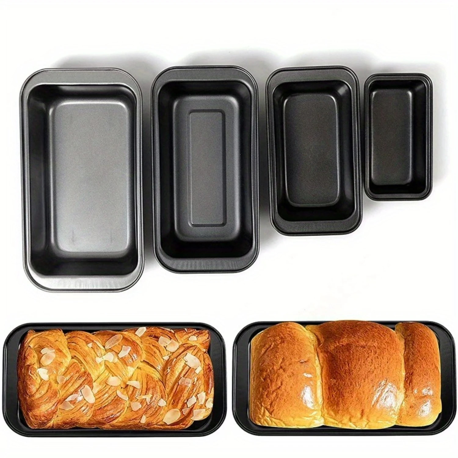 1pc Nonstick Baking Bread Loaf Pan Carbon Steel Toast Bread Pan Tin Kitchen Rectangle Bakeware For Brownies Meatloaf Reposteria