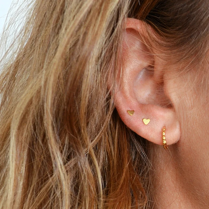 925 Sterling Silver Ear Needles star/moon/heart-shaped Exquisite small Stud earrings Simple Pierced Earrings For Women Jewelry