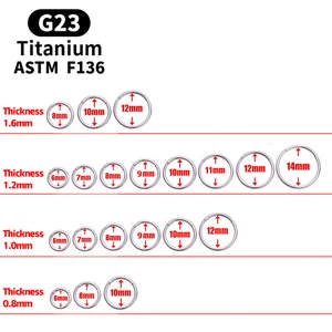G23 Titanium Hidung Cincin Campuran Warna Tubuh Klip Hoop untuk Wanita Pria Tulang Rawan Perhiasan Tindik Segmen Bibir Telinga L Cincin Hoop 6 penjualan terbaik perhiasan tindik puting palsu - №