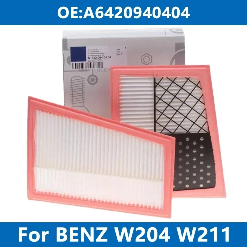 

2Pcs Car Air Filter Cleaner Element A6420940404 For Mercedes Benz W204 W211 W221 C320 C350 E280 S320 CLS GLK ML Engine Intake