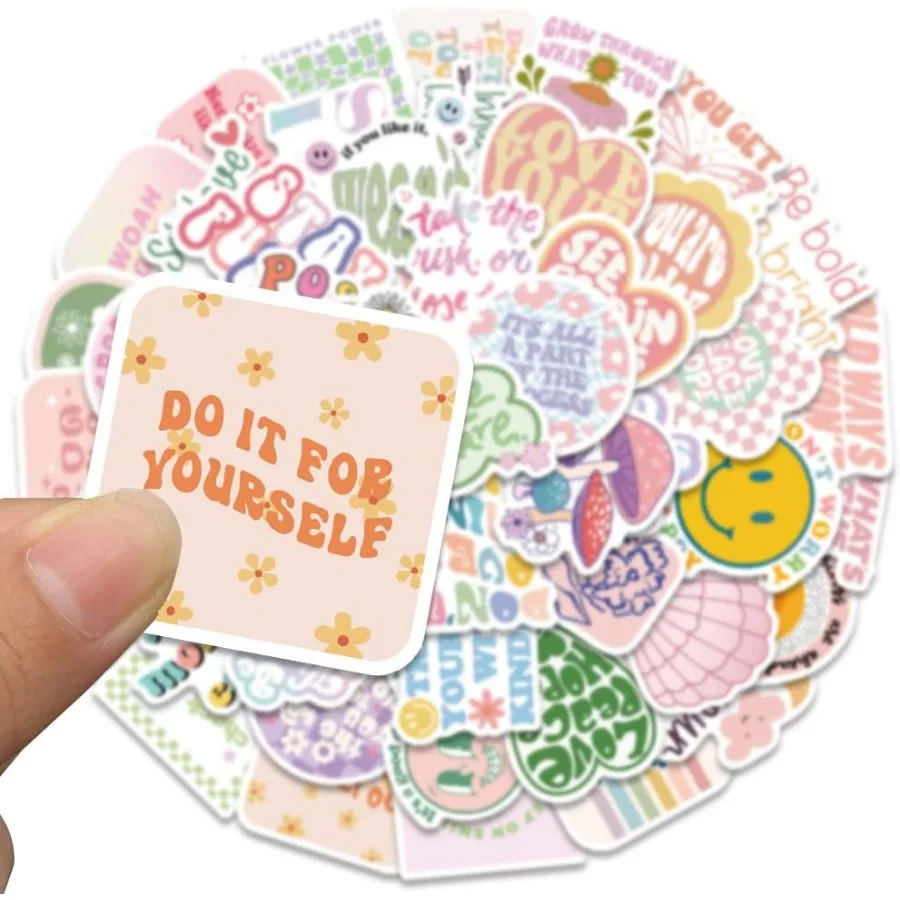 الوردي Inspiratiol تحريك Preppy Motivatiol تحريك 50 قطعة التحريك الجمالي للطلاب المعلمين الفينيل مقاوم للماء التحريك #2