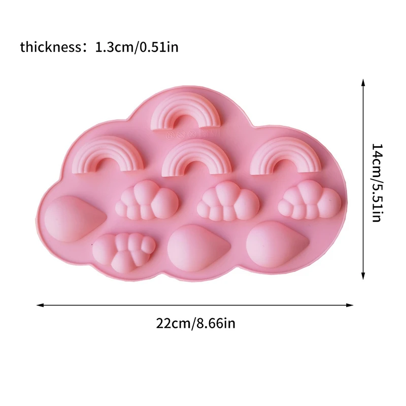 Cloud ShapeซิลิโคนRainbowแม่พิมพ์Fondantเค้กตกแต่งDIY Jelly Ice Cubeพุดดิ้งเบเกอรี่เครื่องมืออีพ็อกซี่เรซินแม่พิมพ์Bakeware