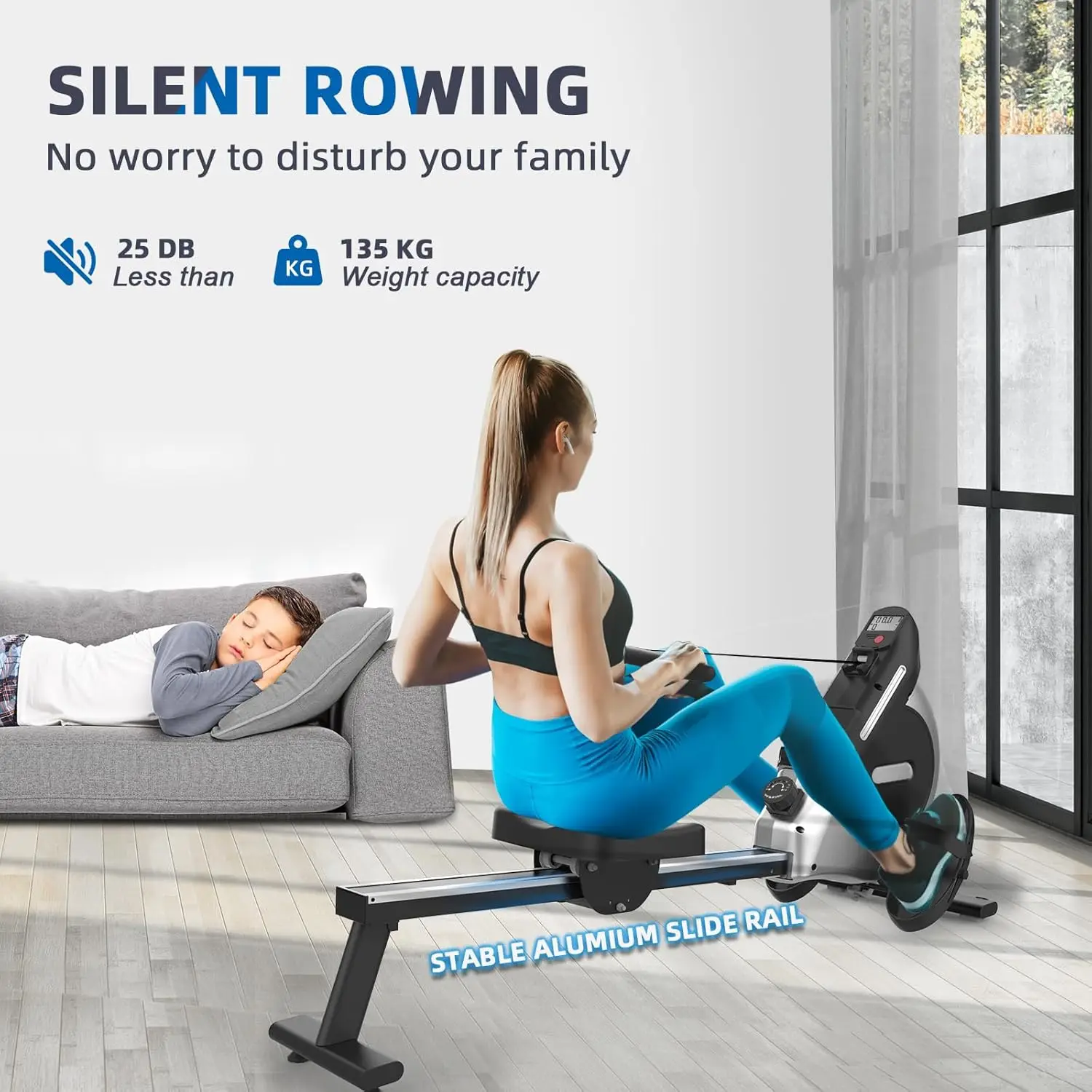Home Use Fitness Rower Popular Cardio Cheap Magnetic Rowing Machine