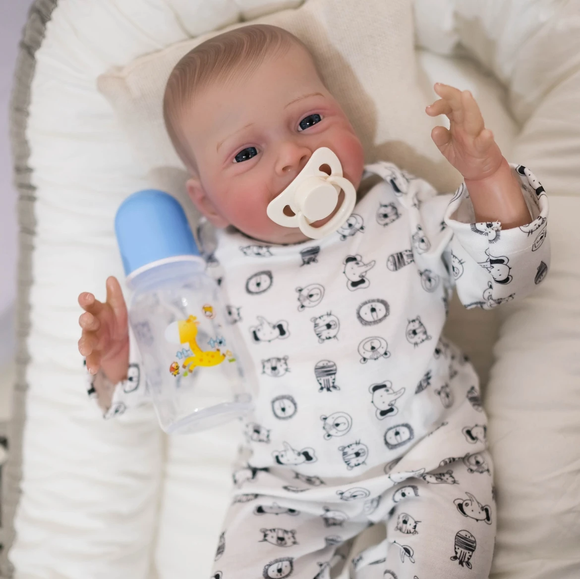 

48cm Birthday Surprise Reborn Doll - Lifelike Open Eyes, 3D Veins & Premium Soft Touch, Ideal Gift for Children