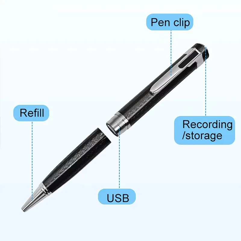 قلم تسجيل صوتي رقمي 8G/16G/32G/64G/128G محمول USB MP3 تشغيل تسجيل صوتي صغير للمحاضرات اجتماع كلاس مكتب