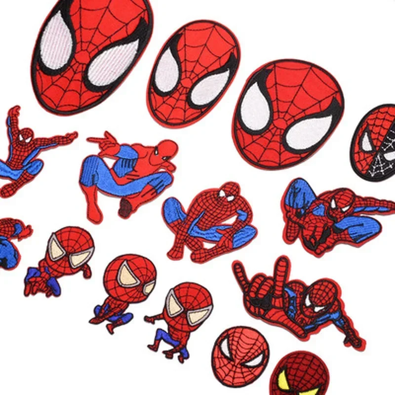 Marvel cartoon spiderman Embroidered Patches For Clothing Letters Iron On Patches Cute Avengers Stickers Super hero Patch DIY