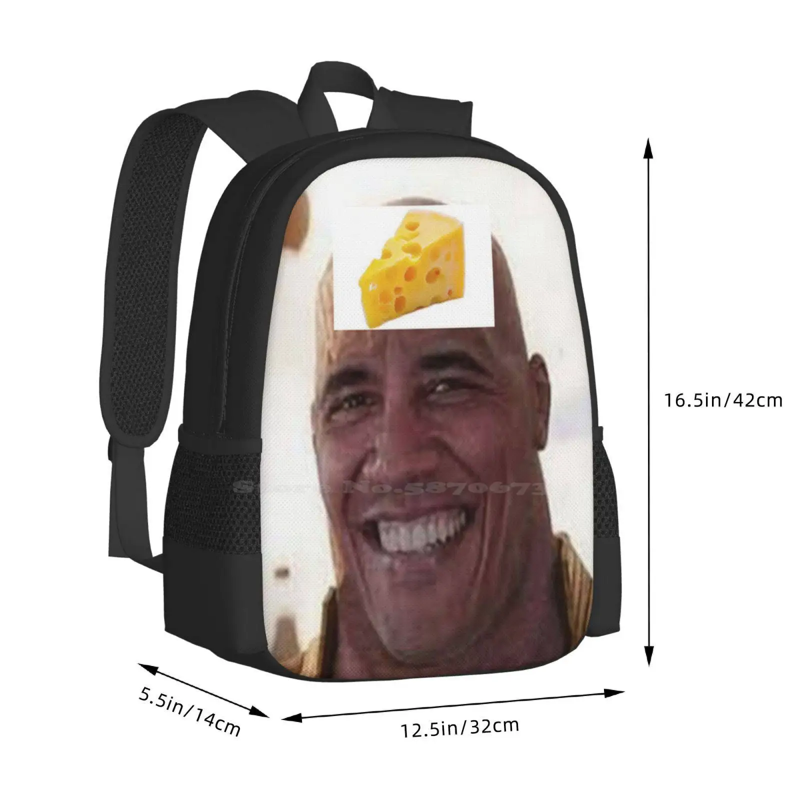 Mochilas escolares con diseño de patrón de queso Obamos, mochilas de viaje para ordenador portátil, con queso Obamos, con queso Obsama Kaas, divertidas y geniales