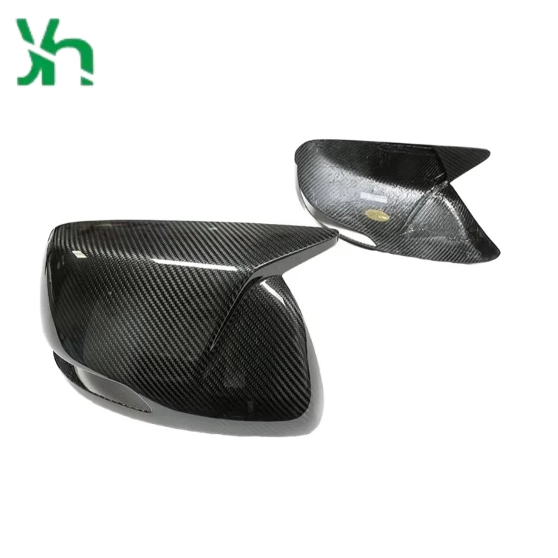 مناسبة لتويوتا لاند كروزر برادو ألياف الكربون مرآة جانبية مرآة الرؤية الخلفية غطاء مرآة الرؤية الخلفية لاصق نوع M