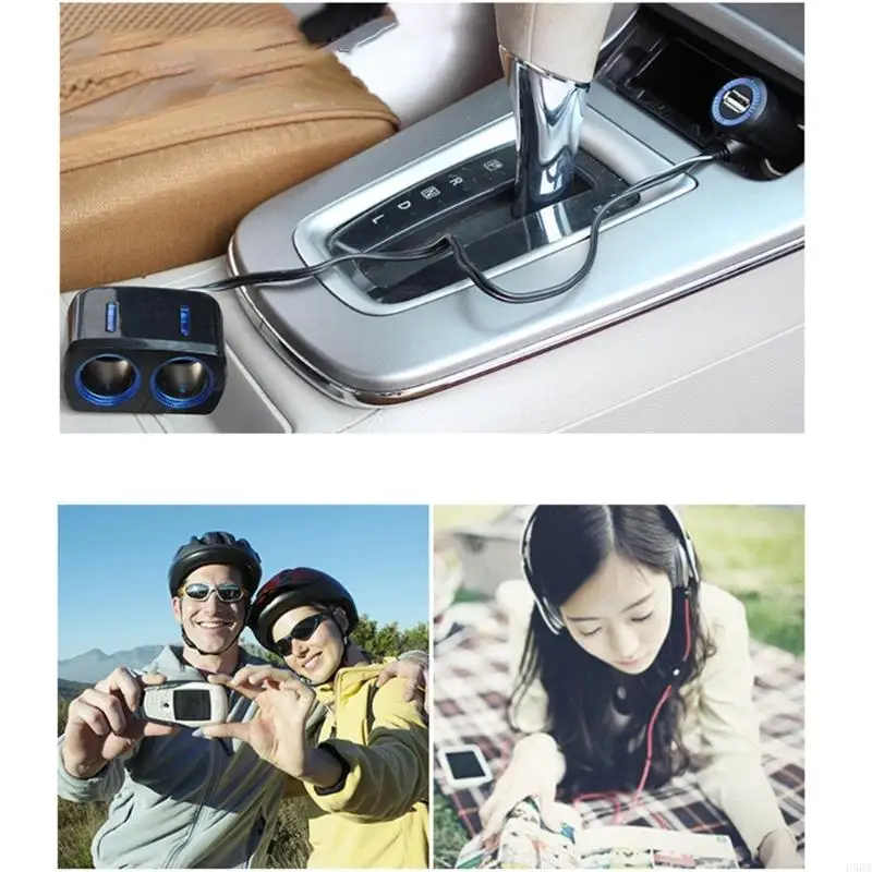 D5BB Одиночный USB-адаптер автомобильного зарядного устройства 80 Вт Разветвитель быстрой зарядки для автомобилей 12–24 В