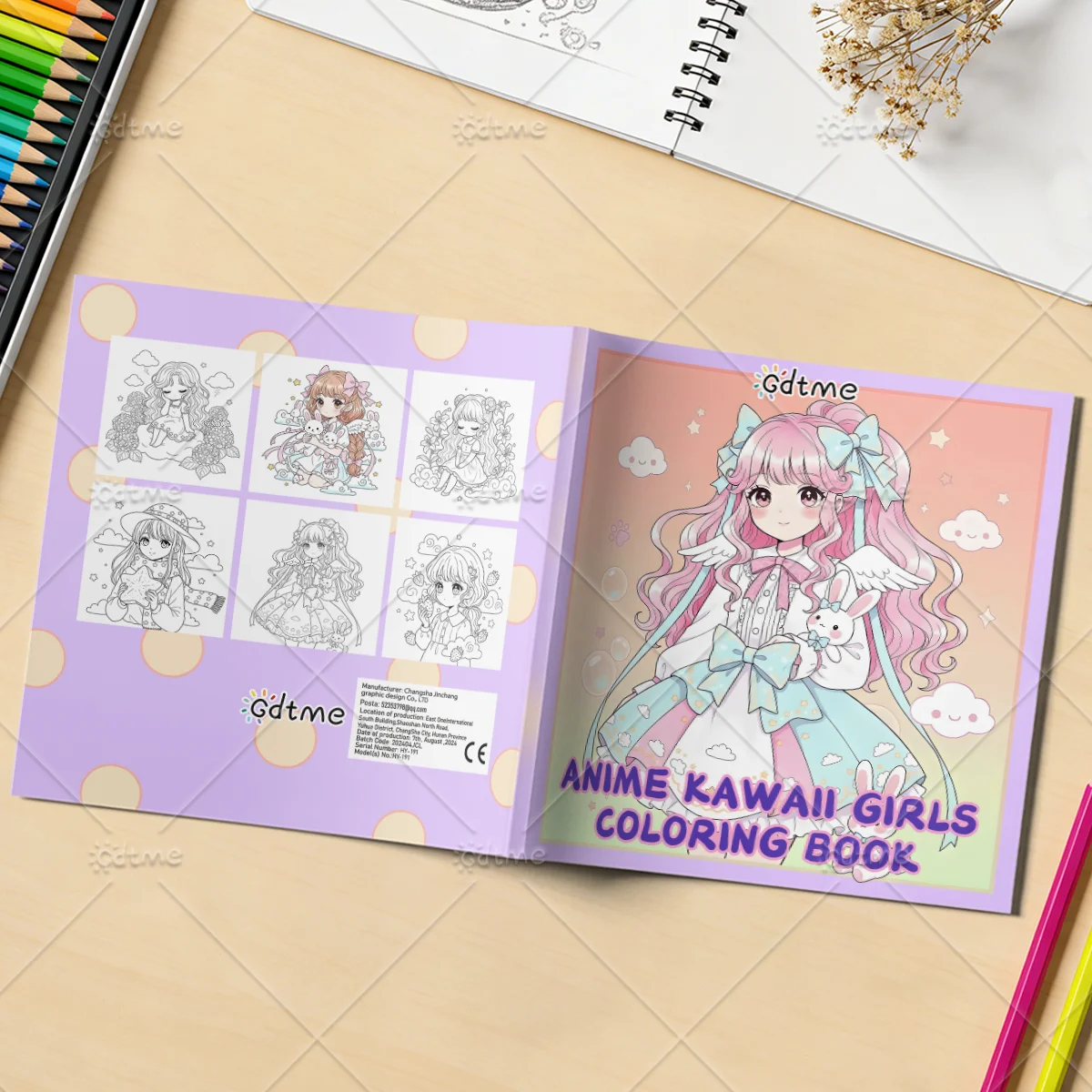 Anti-Angst Anime Kawaii Mädchen Malbuch für Erwachsene DIY Mal- und Zeichenkunst-Aktivitätsbuch Perfektes Geschenk zur Entspannung – Detail 2