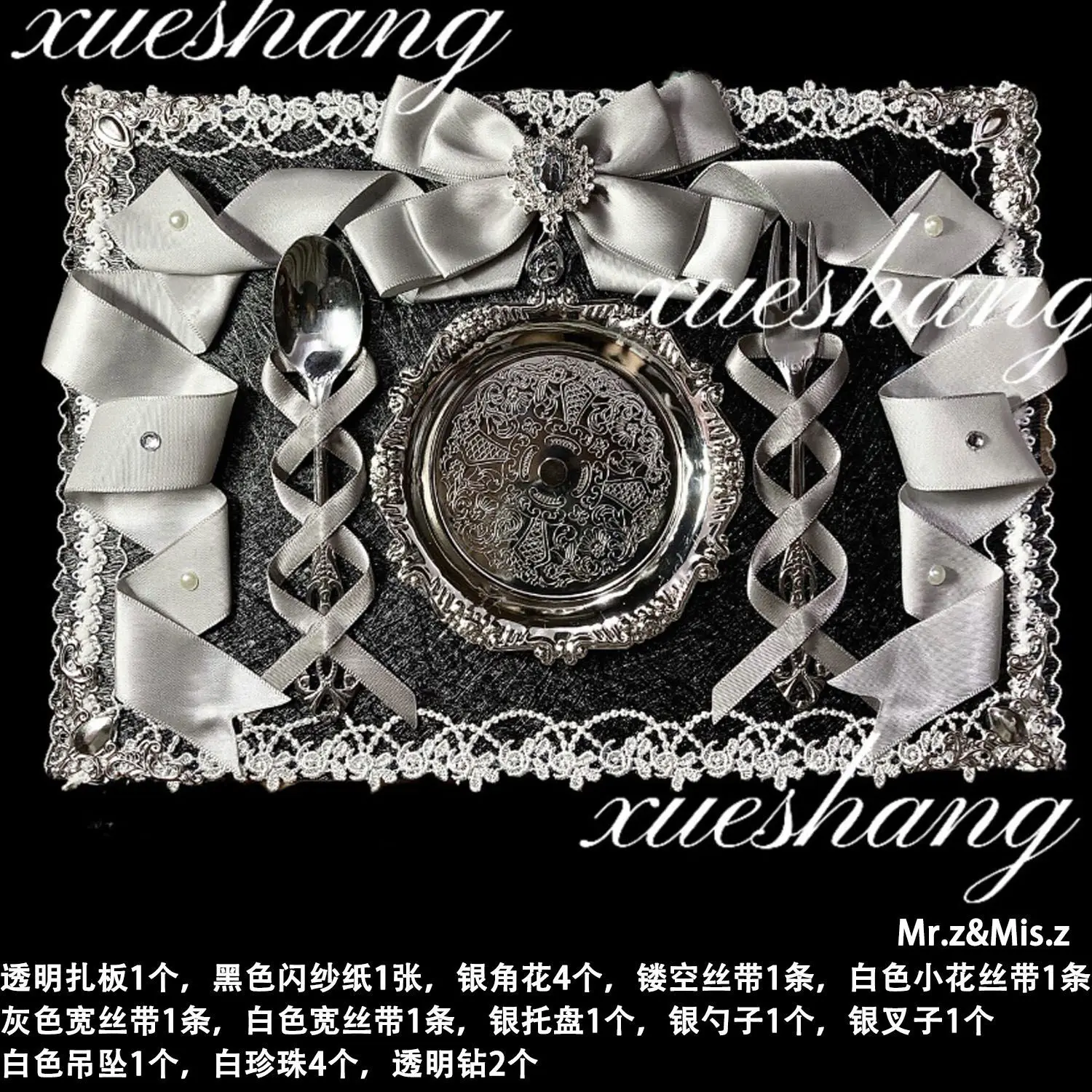 Vintage Victorian Ita Board DIY Kit Pin Holder Lolita Craft Kit Lace Bow Silvery Tableware Anime Badge Display Frame