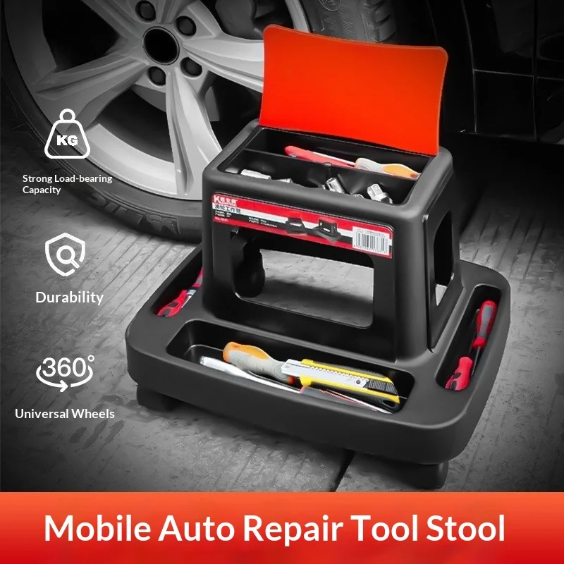 

Car Repair Equipment Heavy Duty Low Profile Rolling Car Mechanic Creeper Steel Frame Padded Adjustable Headrest PU Wheels