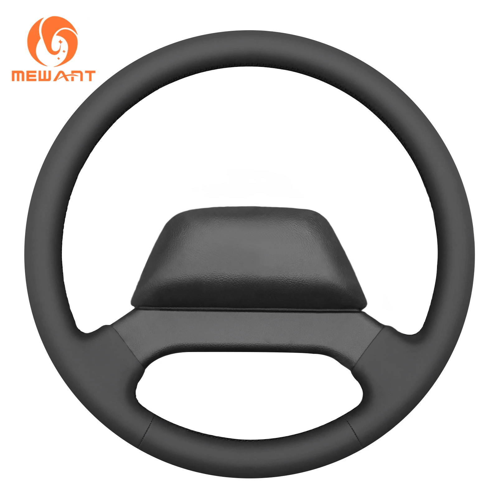 Mewant Black Genuine Leather Car Steering Wheel Cover for Land Rover Defender 2013-2018