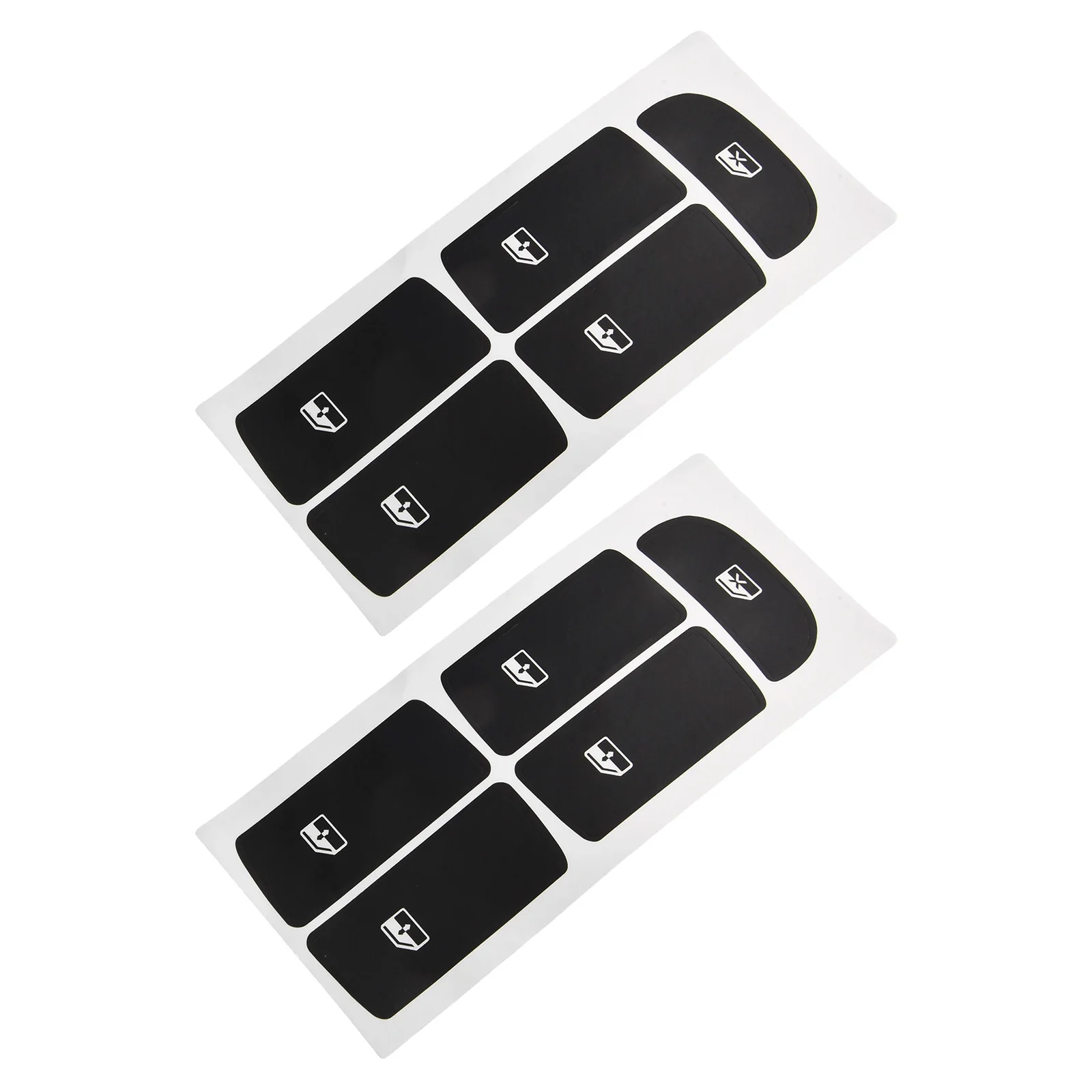 ل SAAB 9-3 03-12 زر التحكم ملصق إصلاح مجموعة 2 قطعة عالية الجودة الفينيل الأسود تراكب مع حروف بيضاء لأزرار الضغط