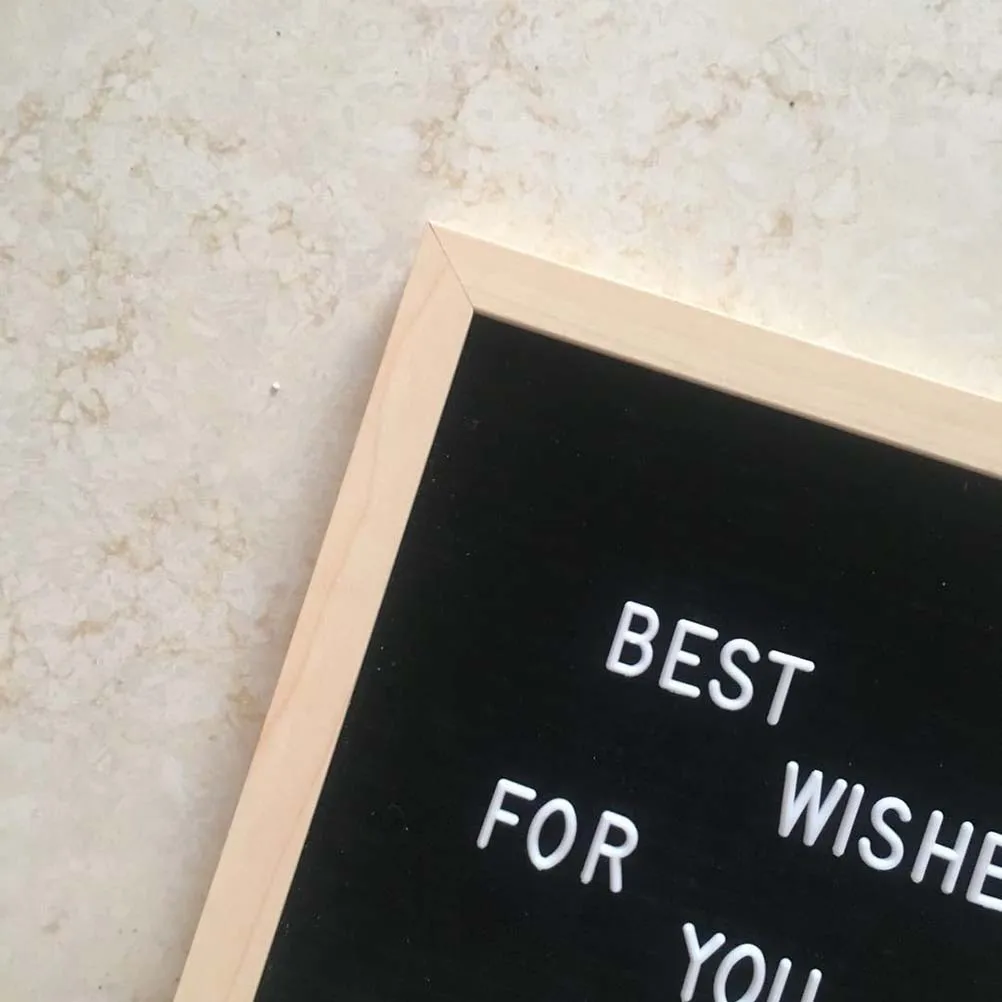 Black Felt Letter Board Message Set Eva Cloth Wood Decorative Board for Home Office Photo Prop Customizable Design Sign