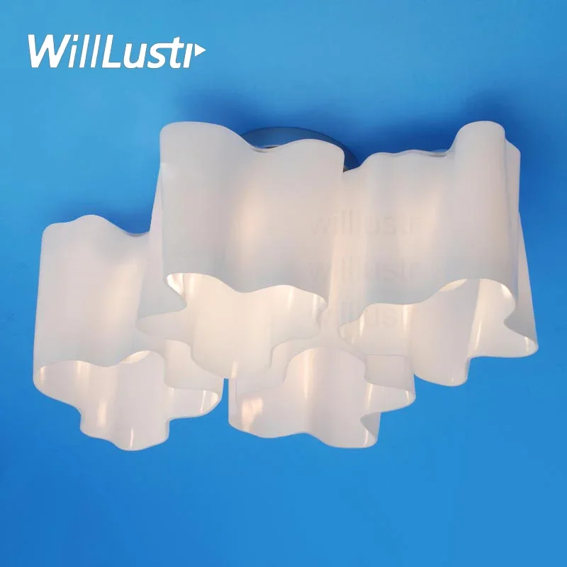 Logical Lounge living modern ceiling lamp twist frosted milky glass shade white cloud lighting quadruple nested light 1 3 4 6