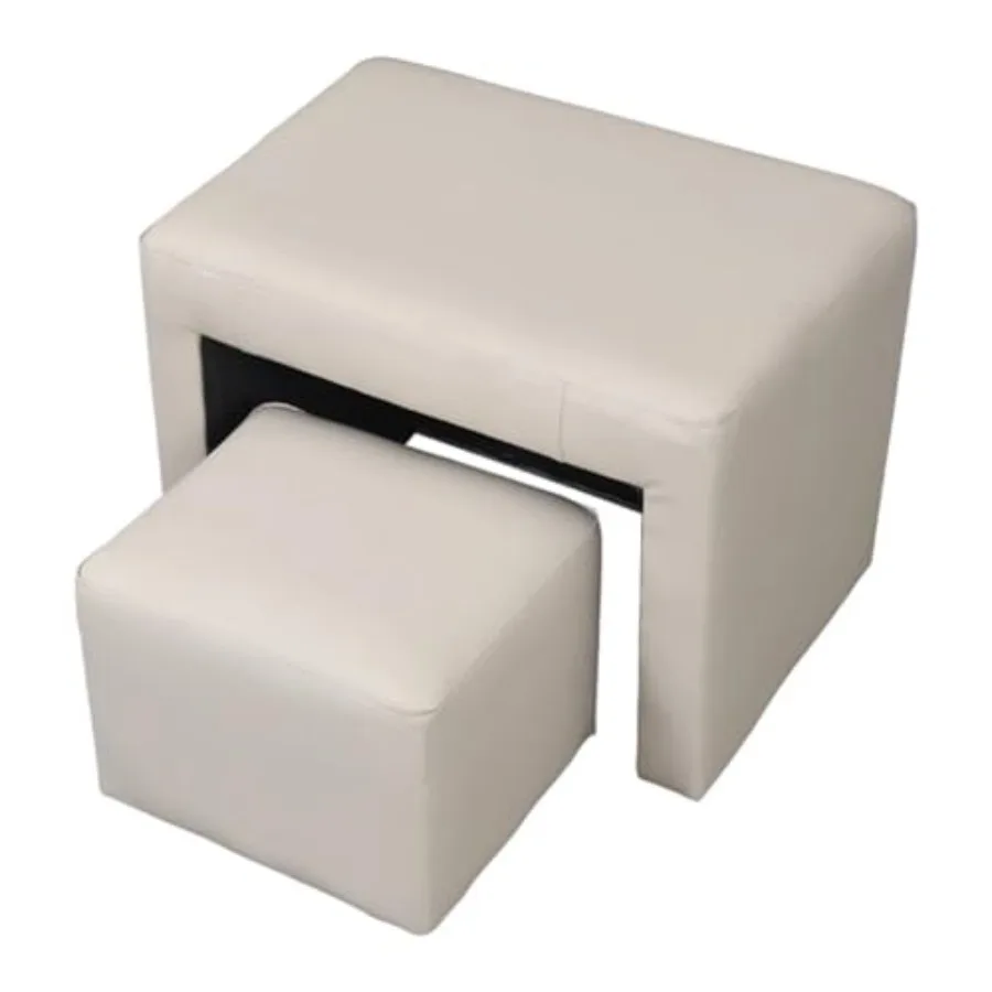 

Multifunctional Footstool 2 in 1 Set, Foot Age Manicure Beauty Stool Stand, PU Cushion Bath Spa Pedicure Chair, for Home Salon