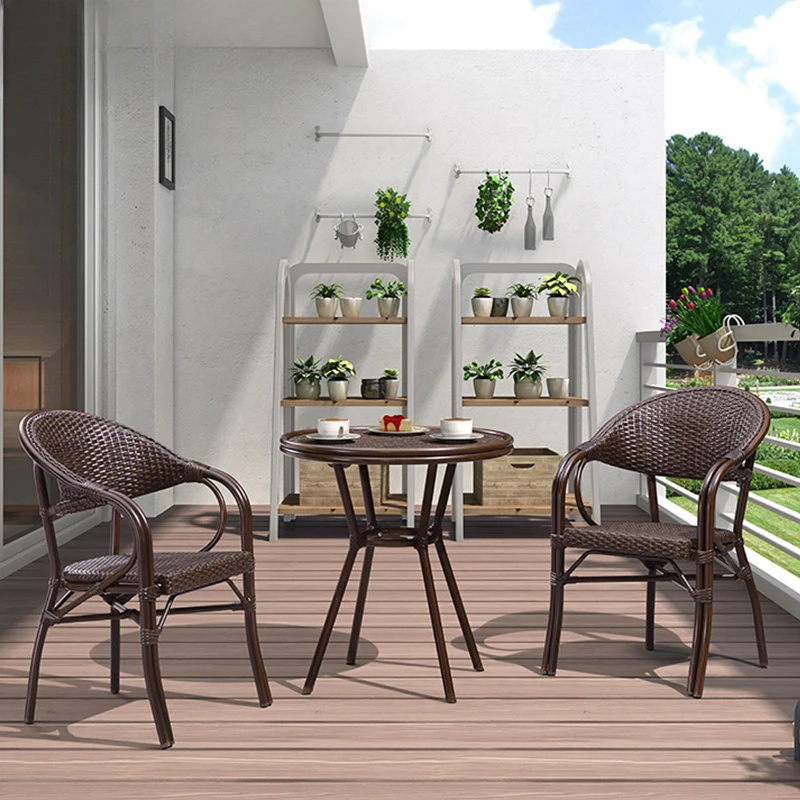 

SGF Balcony Rattan Chair Outdoor Garden Rattan Sofa Chair Combination