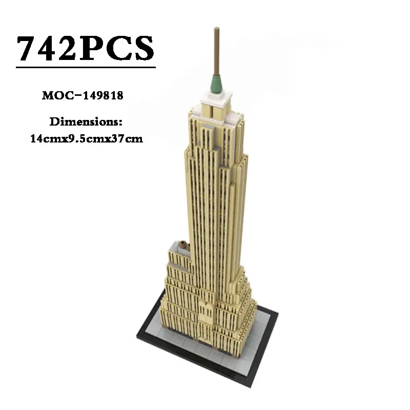 

Building Blocks MOC-149818 American International Building 21046 Copy Version 1:800 Patching Blocks Birthday Toy for Kids