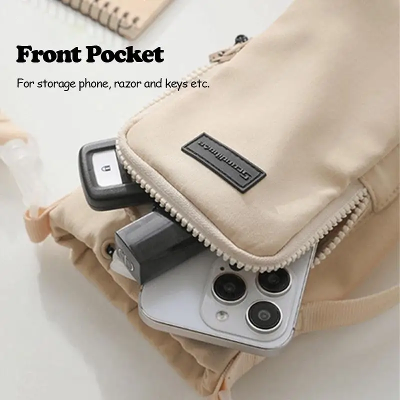 Water Bottle Sling Carrier with Zipper Phone Pocket Anti-scratch Tumbler Holder for Camping Hiking Fishing