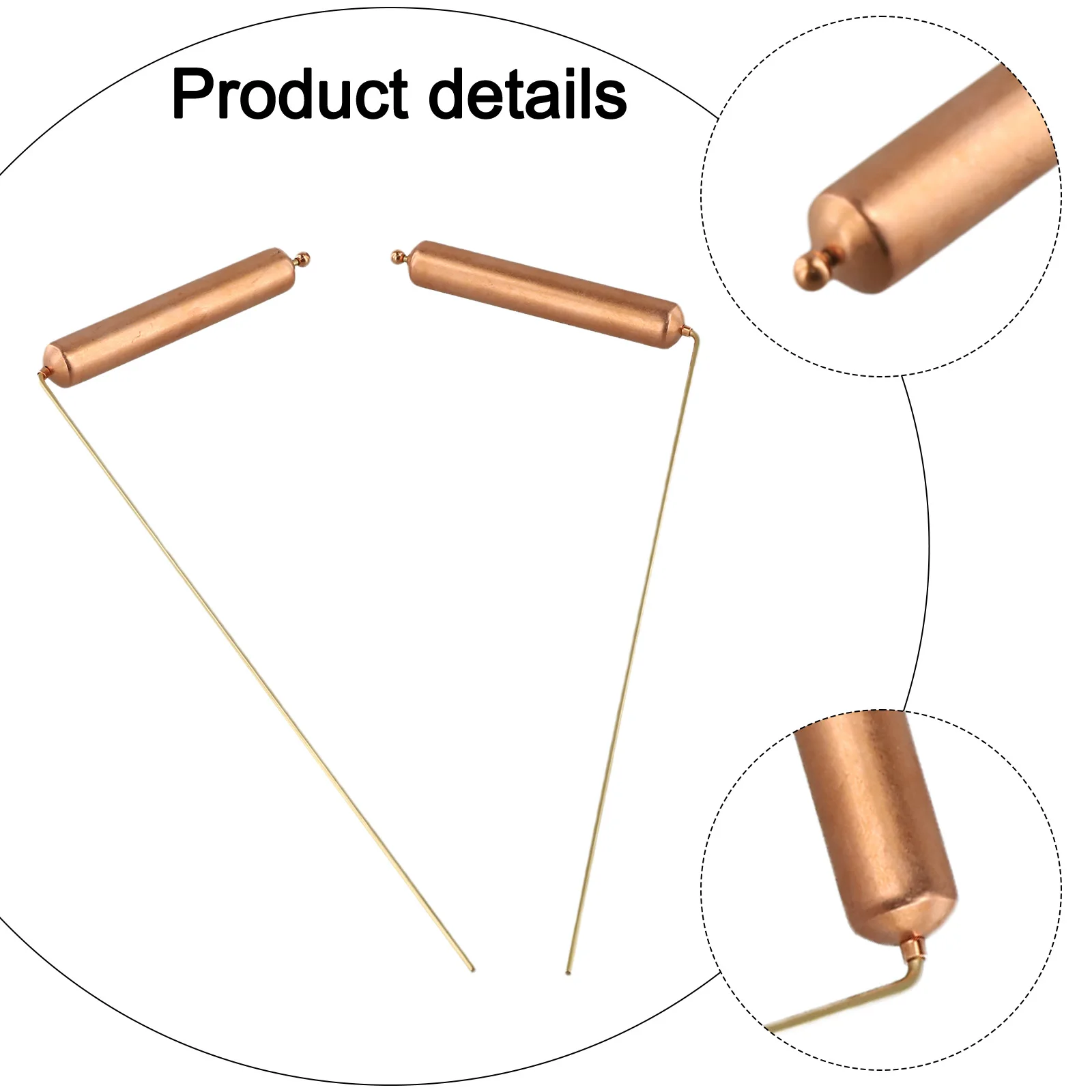 For Divination Treasure Hunting 2Pcs Copper Dowsing Rods Metal Detector Gold Water Finding Tools Geological Prospecting Equipmen