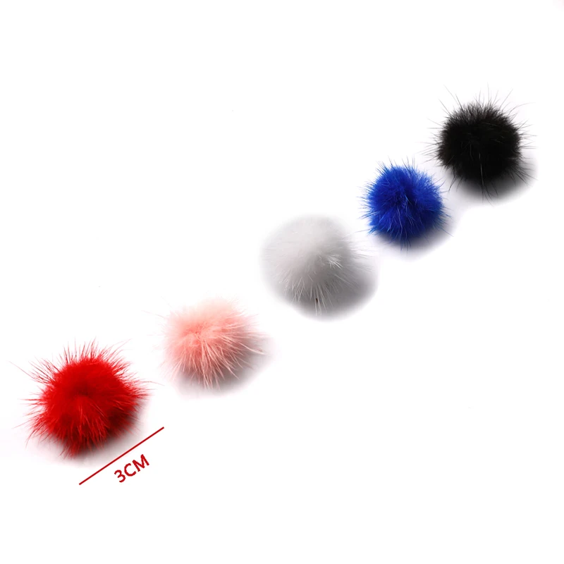 10PCS Nails Art 3D Decorations Mini Pom Poms Mink Fur Ball DIY Pompones Accessorie For Ring Keychain Shoes Hats Sewing Supplies