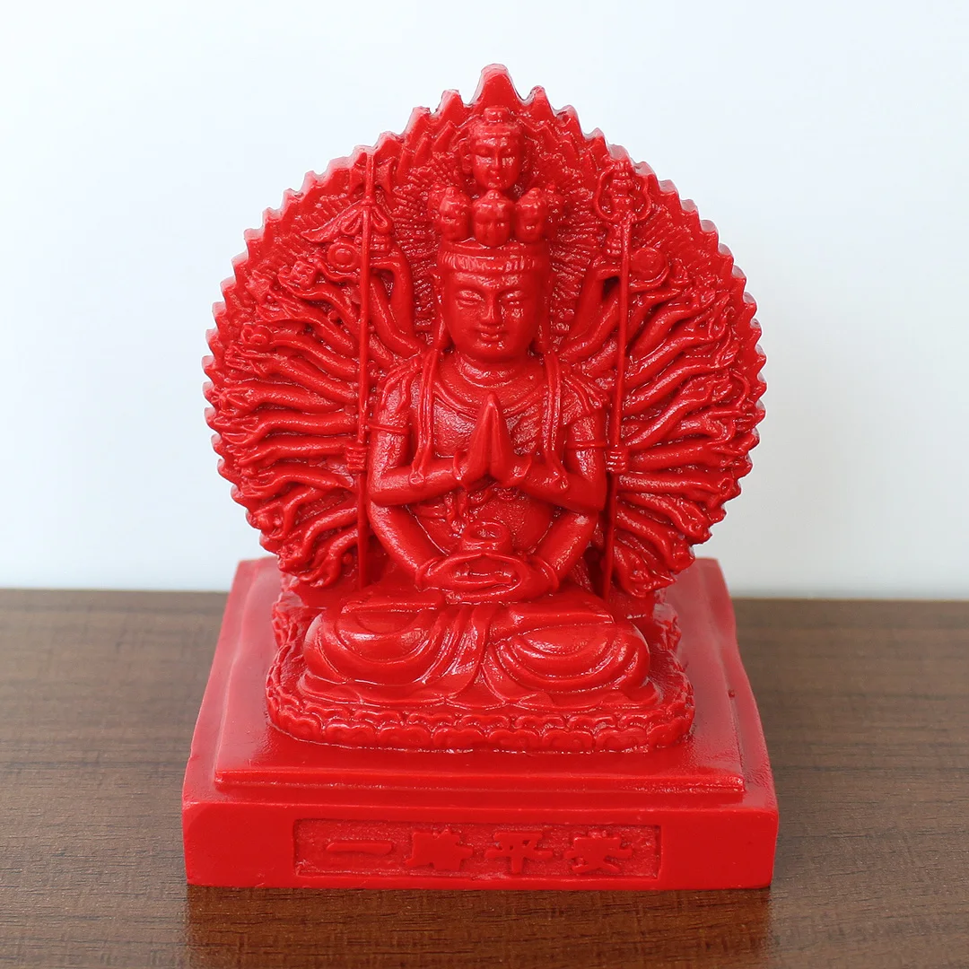 

Lucky natal Buddha Bodhisattva cinnabar car interior ornaments, thousands of hands Guanyin colleagues and friends gifts