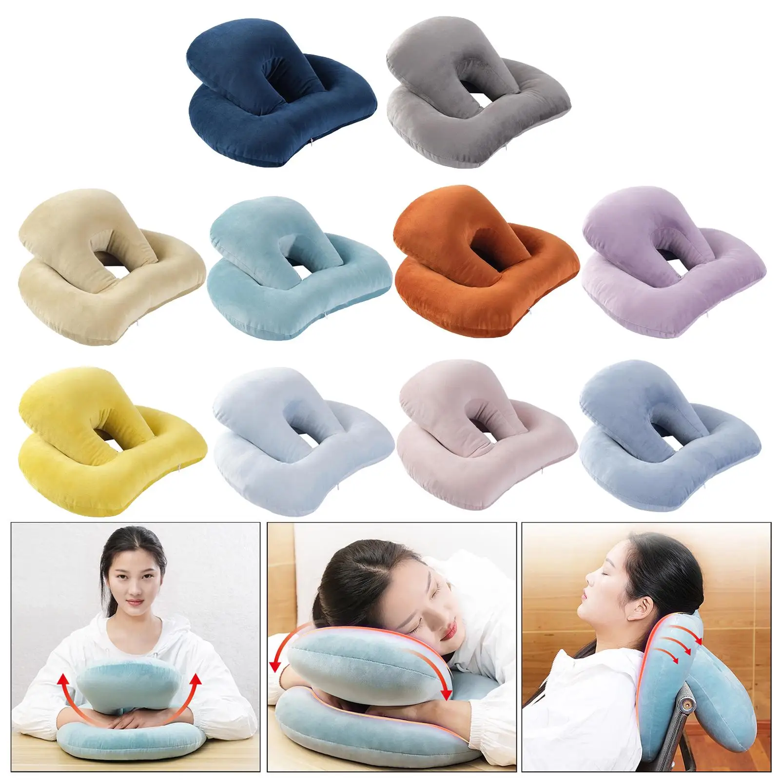 昼寝用枕-背中の痛みを和らげる-首と頭の保護具-オフィスデスク用サポート