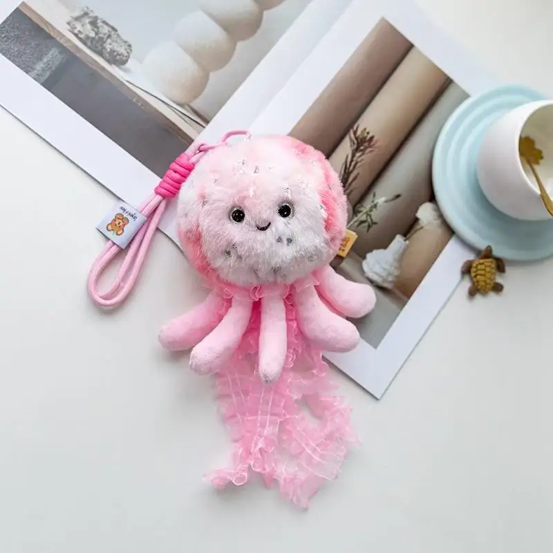 21 centimètres simulation nouveau méduse sac à dos pendentif en peluche jouet dessin animé mignon cadeau pour petite amie poupée amusante
