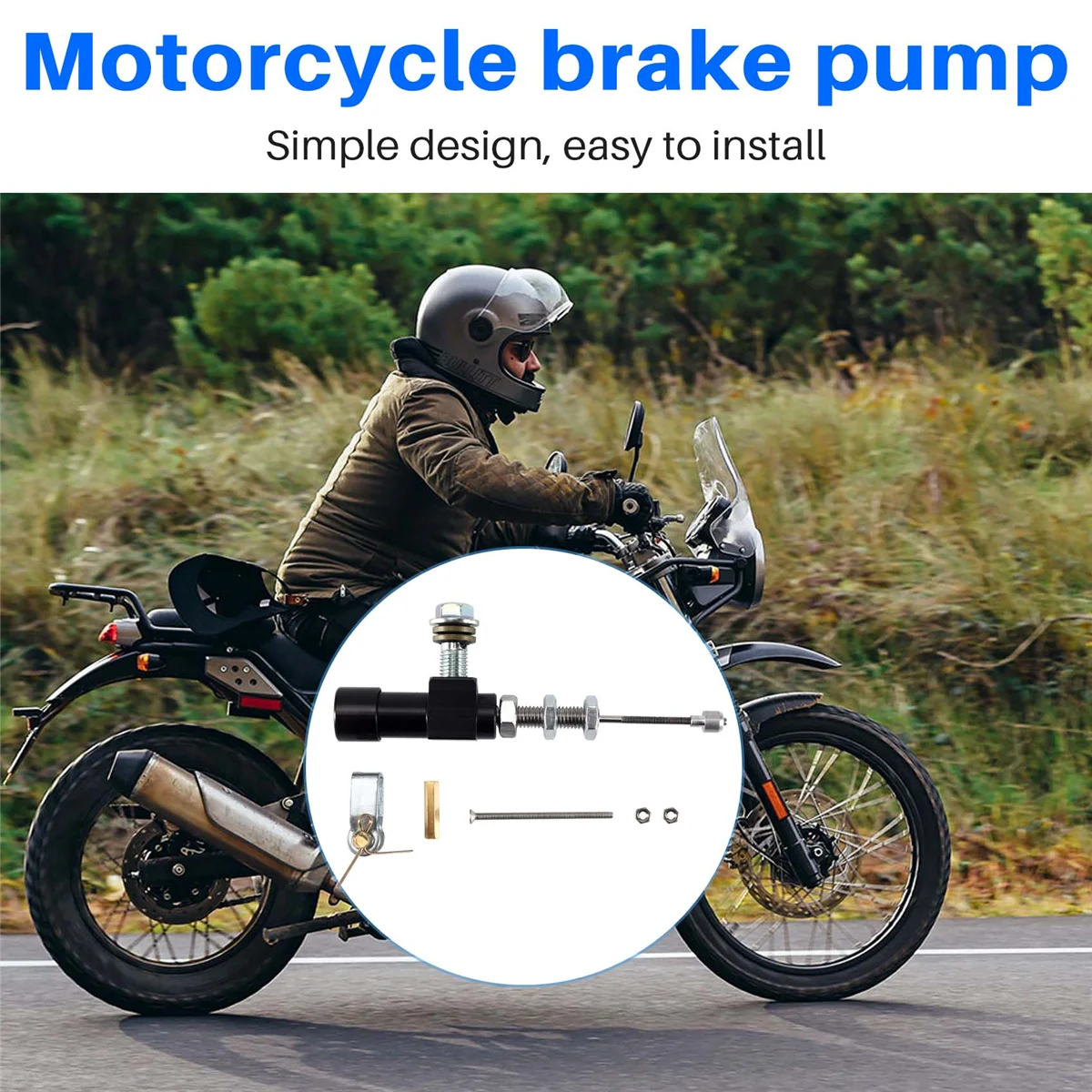 오토바이 유압 클러치 마스터 실린더 로드 브레이크 펌프, M10 x 1.25mm, 알루미늄 블랙