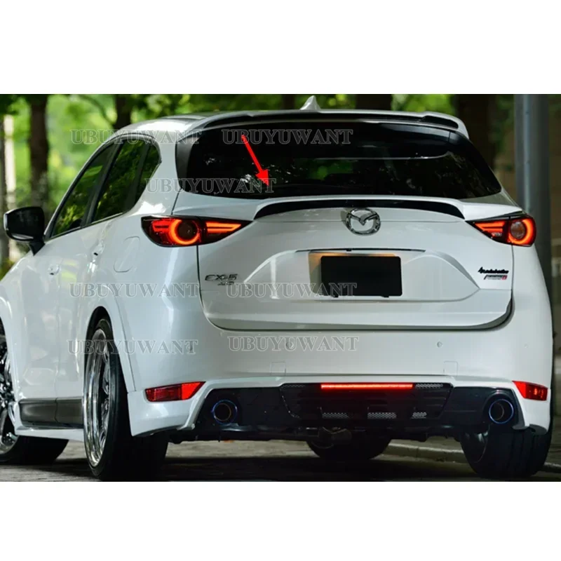 For Mazda CX-5 CX5 2017 2018 2019 2020 2021 Rear Middle Boot Spoiler Car Trunk Lip Wing Cap Tuning view 4