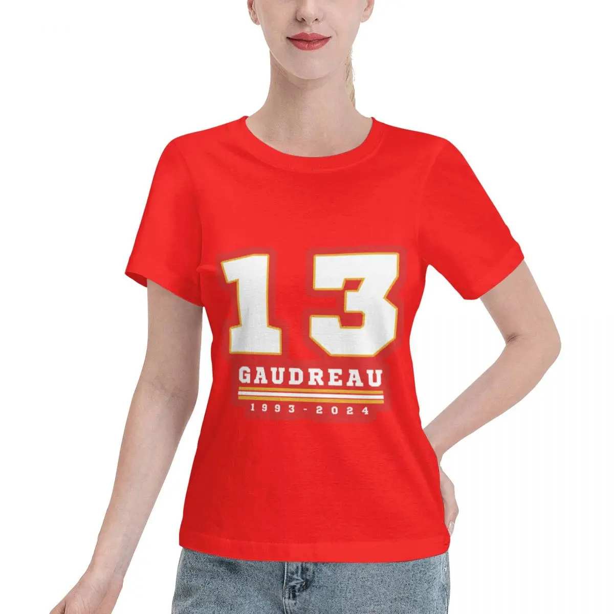 

Johnny Gaudreau Hockey Flames Calgary Luxury T Shirts for Women's Summer Print Shirt Cotton High Quality Clothing Streetwear