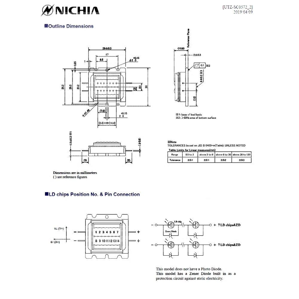 Secondhand 455nm 74W NUBM38 Blue Laser Diode Chip Array Multiple