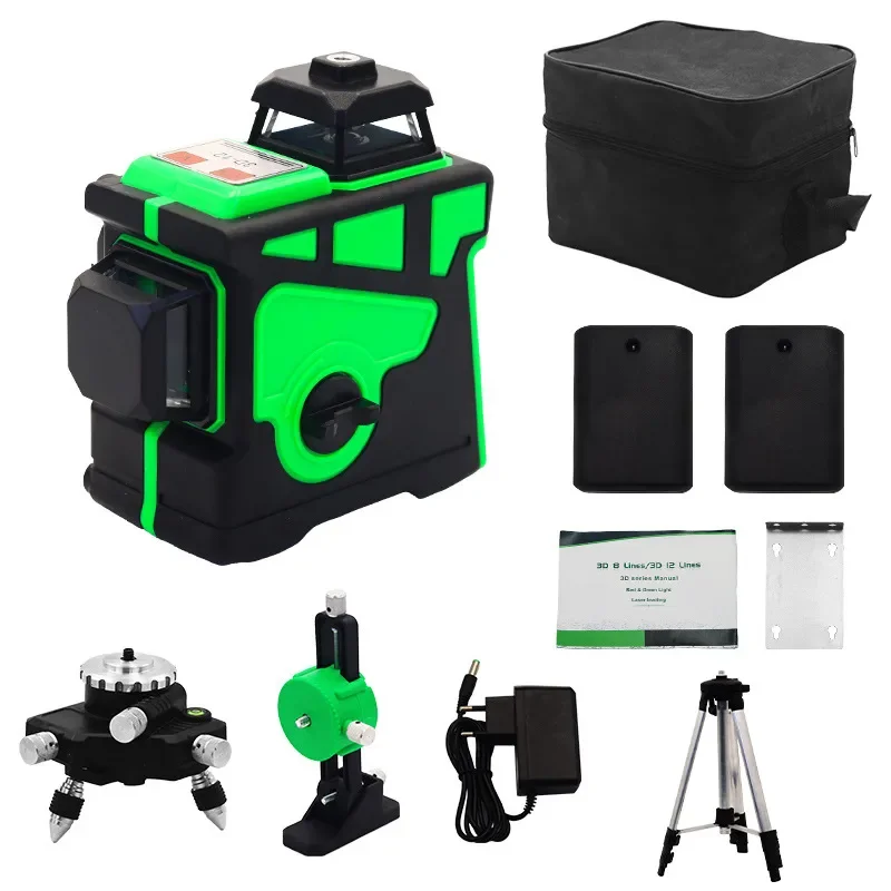 1. 12-Line Green Laser Level, Mini High Accuracy Wall Floor Line Marker, Outdoor Strong Visibility Laser Level 2.
