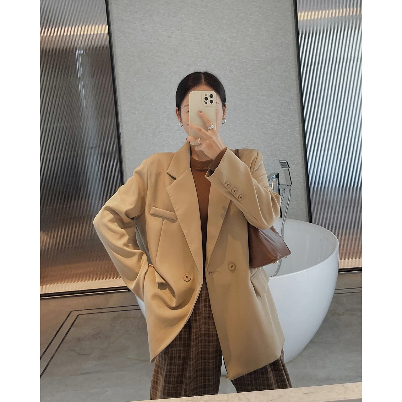 2022 Woman Oem Oversize Blazers Suits Coats Jacket Tailoring Overcoat Fashion Chic Elegant New Collection Stylish Clothing Korea