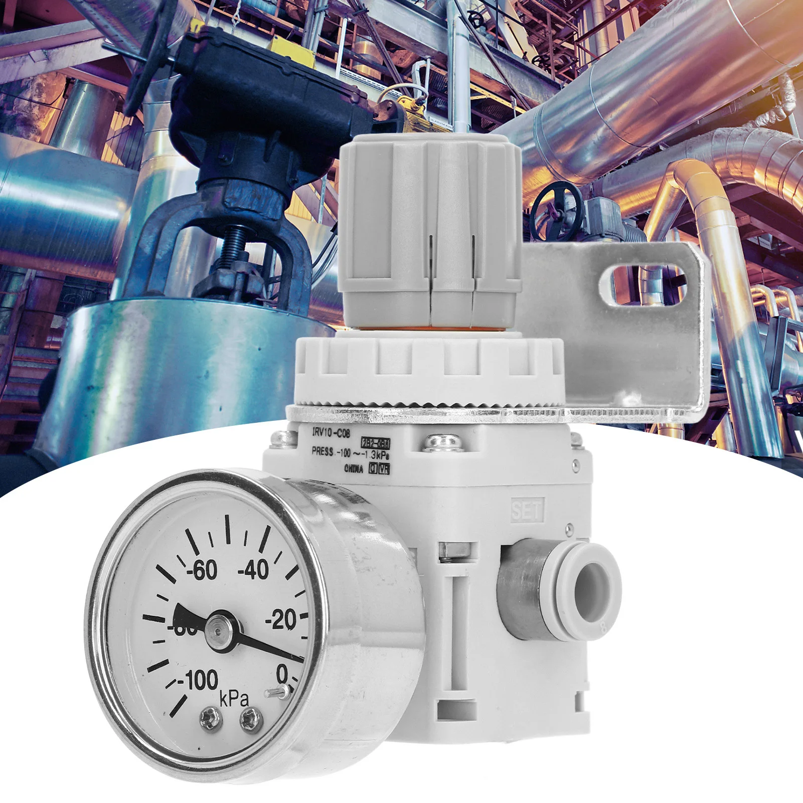 

Air Pressure Regulator ‑100 to ‑1.3Kpa Self Locking Regulating Pneumatic Vacuum Pressure Regulator