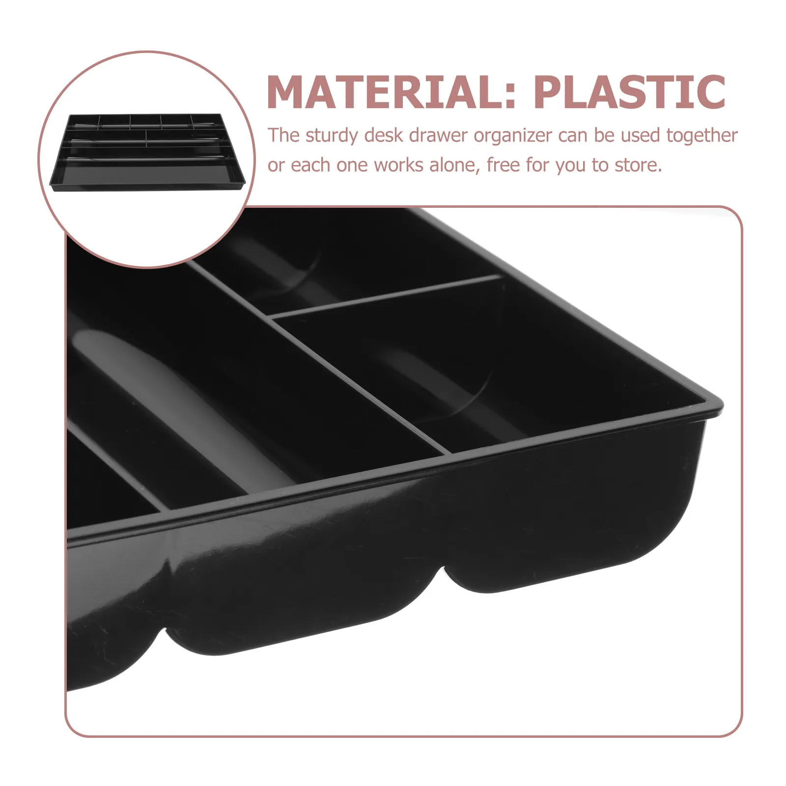 Versatile Plastic Drawer Organizer for Desk Office Vanity Bathroom Dresser Kitchen Bedroom Living Room Stationery