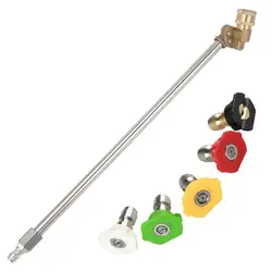 Pressure Washer Extension Wand With180 Degree Pivoting Coupler Adapter And 5 Angle Quick Connect Nozzles