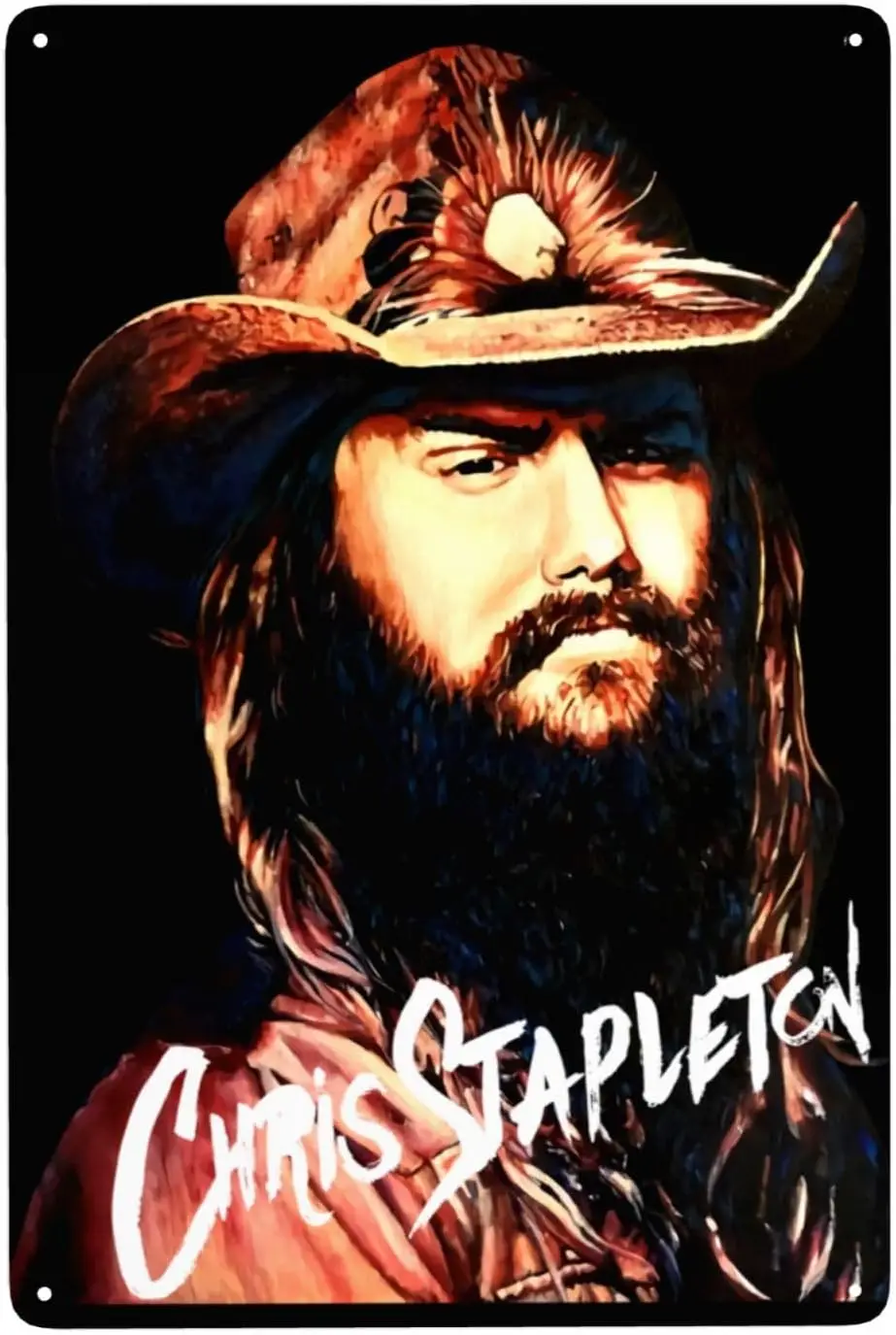 Chris Singer Stapleton Metal Tin Sign Decor Poster Plaque for Home Garden Farmhouse Country Cafe and Pub Wall Decor 12x8 Inches