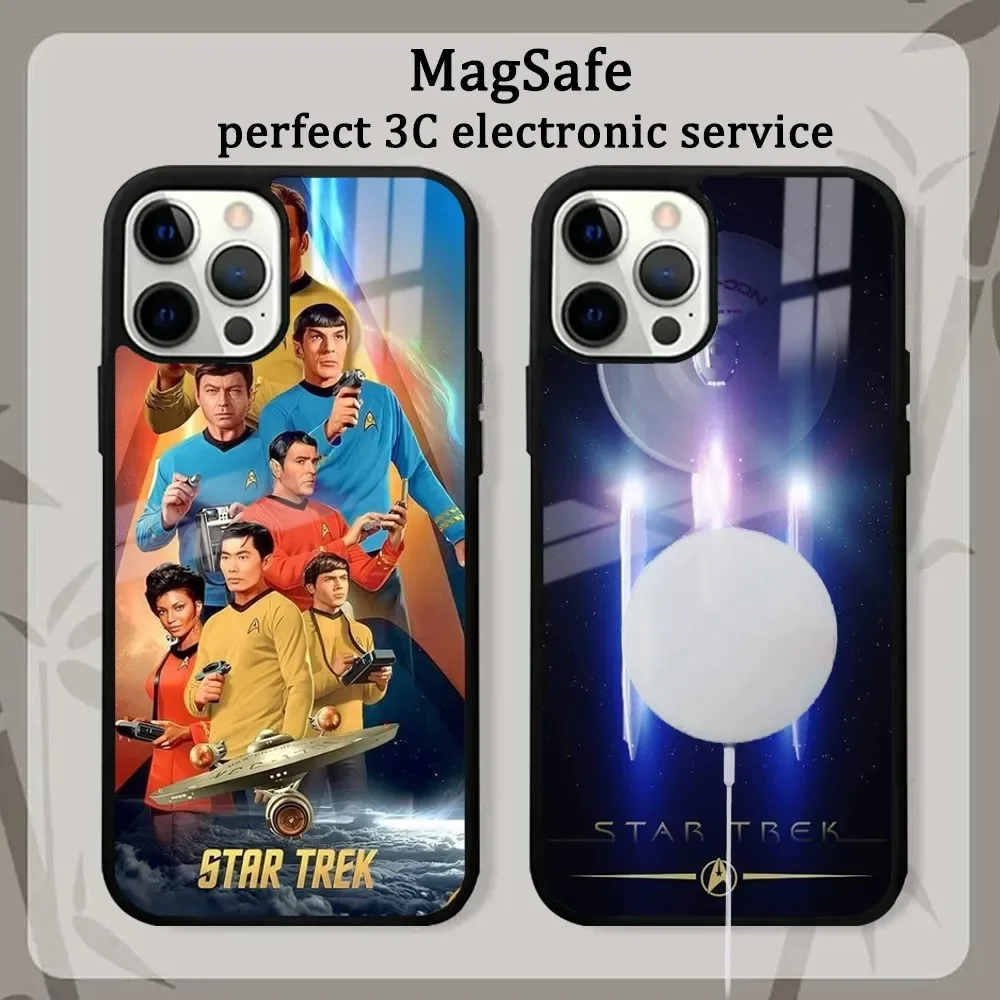 T-Star MovieT-Trek Ships Magsafe Phone Case For IPhone16 15 14 13 12 11 Pro Max Plus Mini Shockproof Mirror Wireless