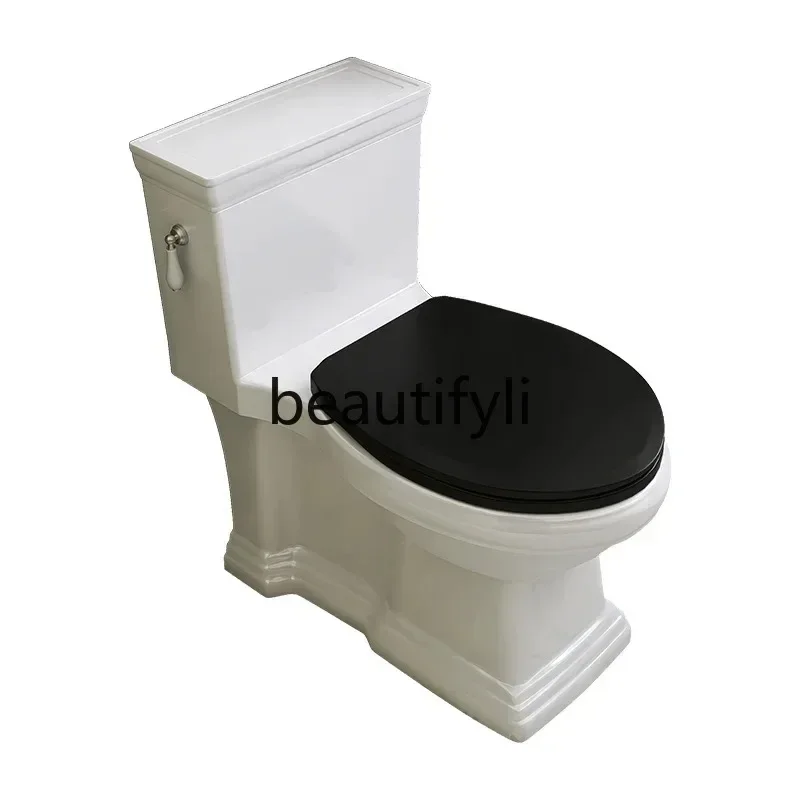 Z189 مرحاض فرنسي عتيق للحمام الأوروبي غطاء من الخشب الصلب سيفون سيراميك مرحاض أمريكي