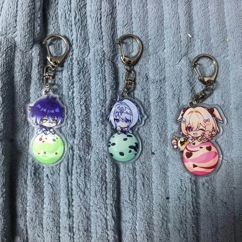 Fashion Genshin Impact Flins Odette Q Version Phone Chain Acrylic Cellphone Chain For Phone Lanyard Keychain Jewelry