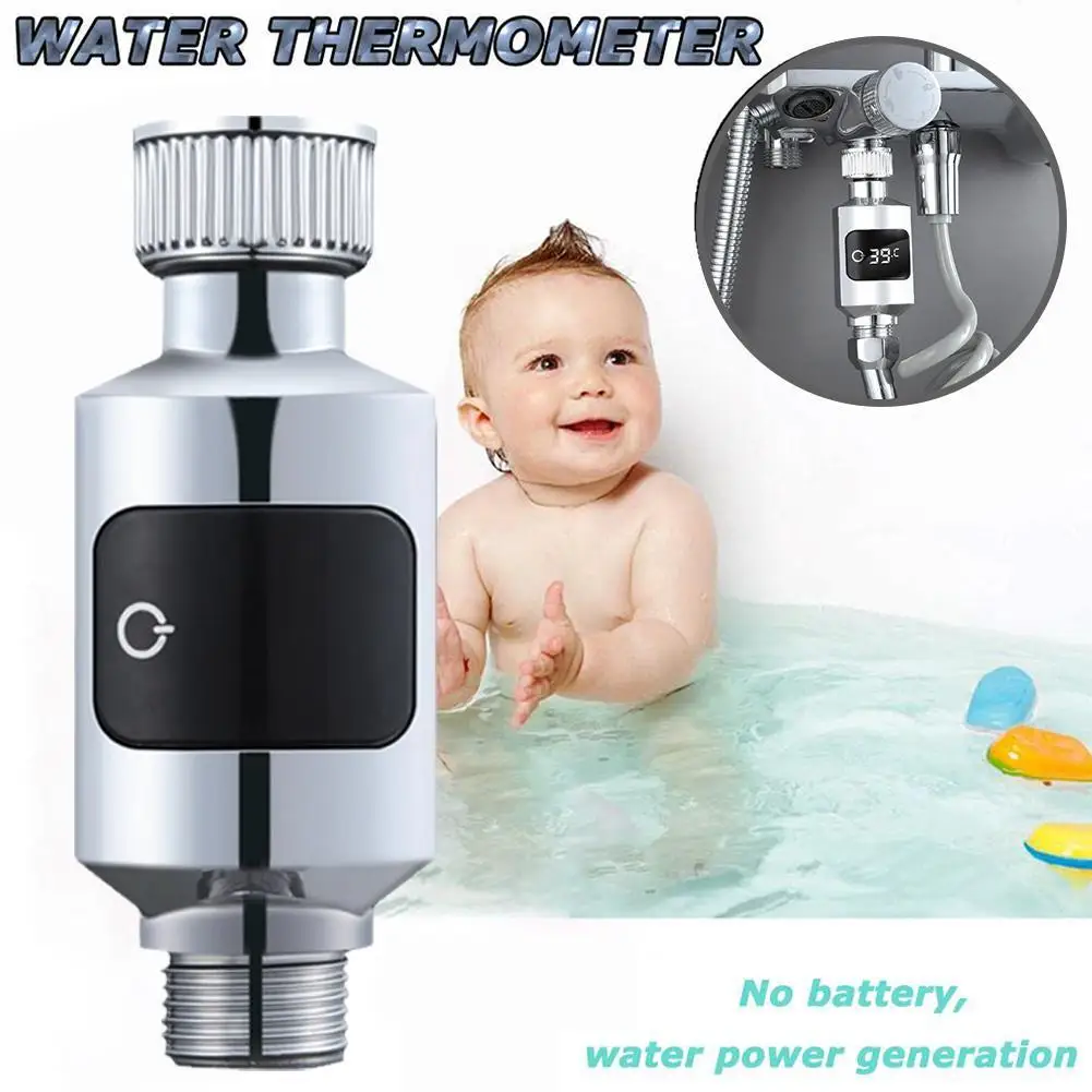 Led Digital Shower Pyrometer Baby Bath Water Thermometer Celsius/fahrenheit Display 360° Rotating Screen For Kitchen Bathro O4n3