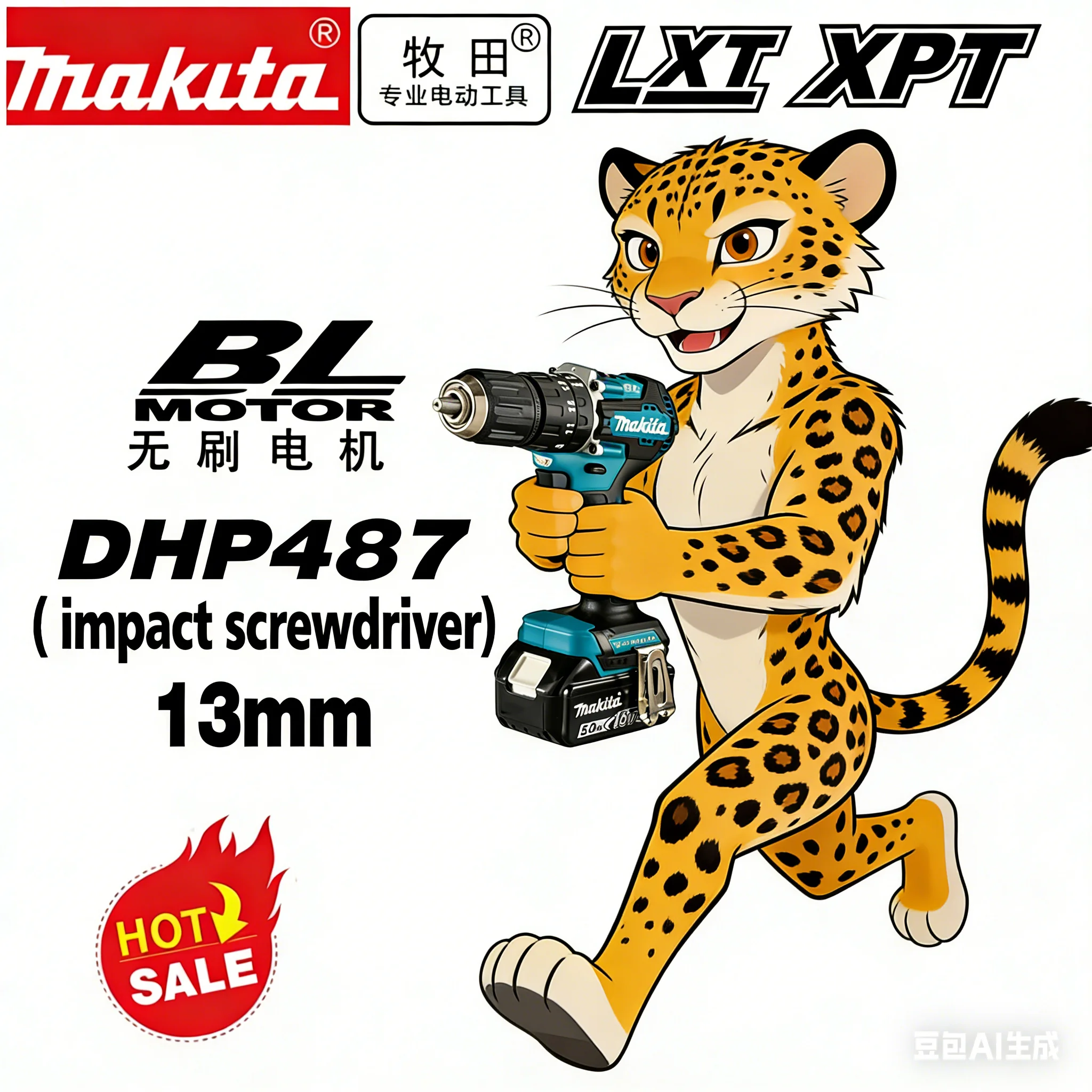 

NEW Makita Battery DHP487 Cordless impact screwdriver drill Brushless Electric Impact Screwdriver 18V Rechargeable Power Tool