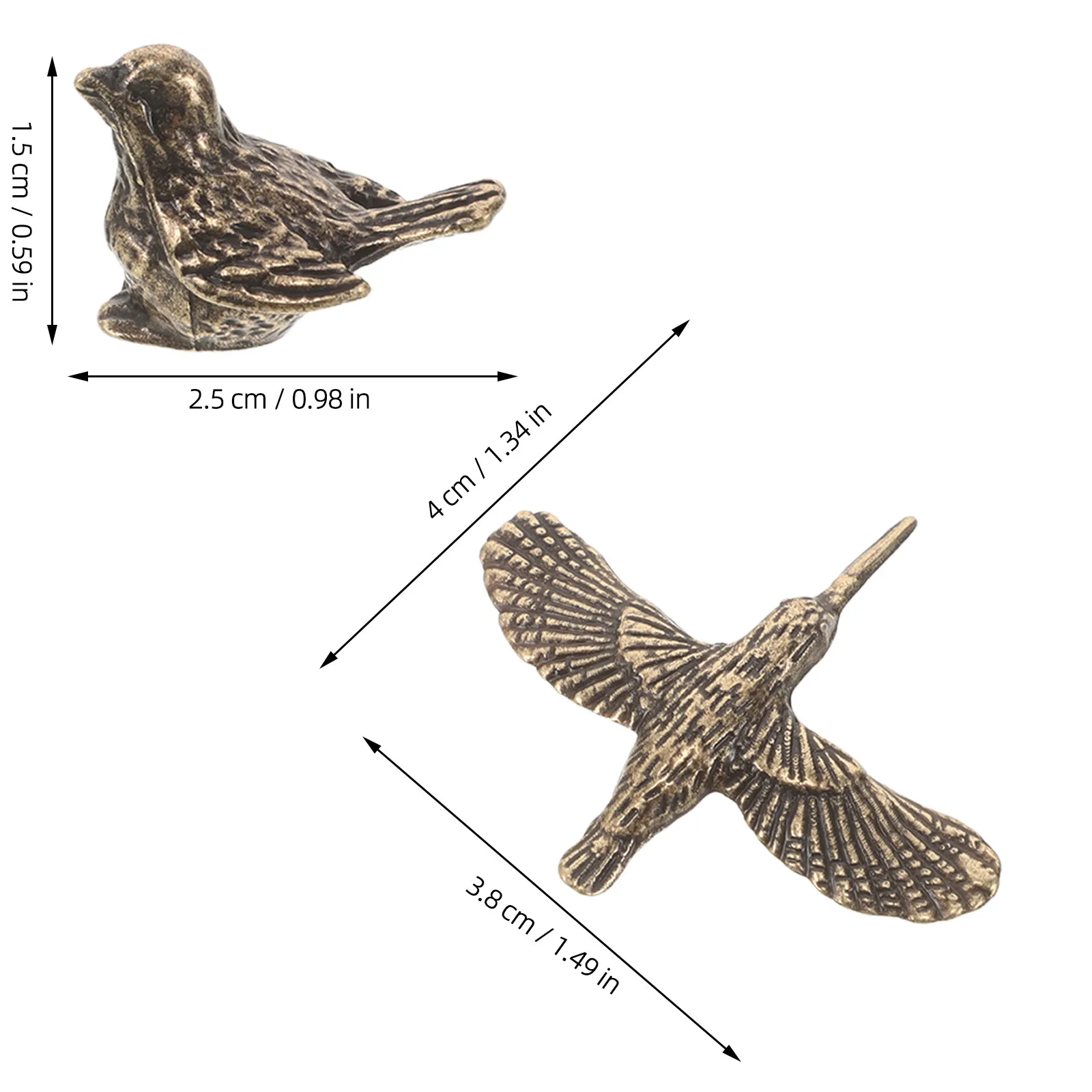 4 Pcs Bird Bath Statue Brass Bird‑shape Bowl Purification Disk Ornament Birdbath Cleaner Purifier Fountain Accessory (2 Styles)